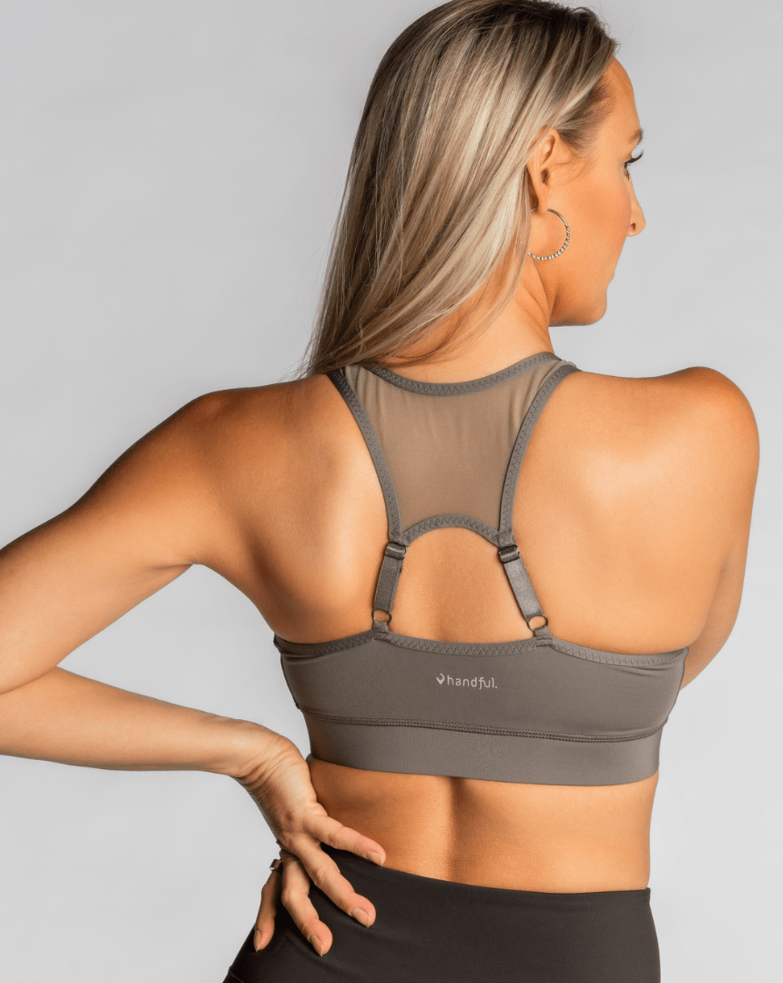 Handful The Closer, Womens Front Closure Sports Bra with Front Zip