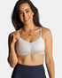 Handful Adjustable sports bra in white with removable pads