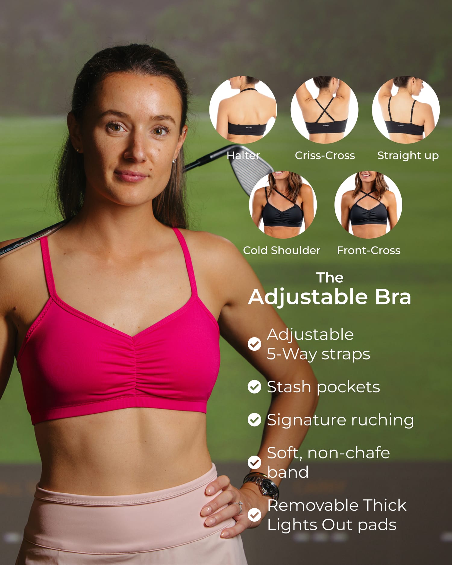 Adjustable Bra – Battle Cry Pink