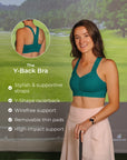 Y-Back Bra – Emerald Green (L/XXL)