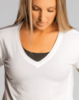 Hello Sunshine UPF V-Neck – No Headlights White