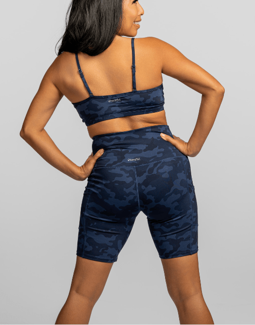 Hi Five High-Waisted Biker Short – Looker (Navy Camo)