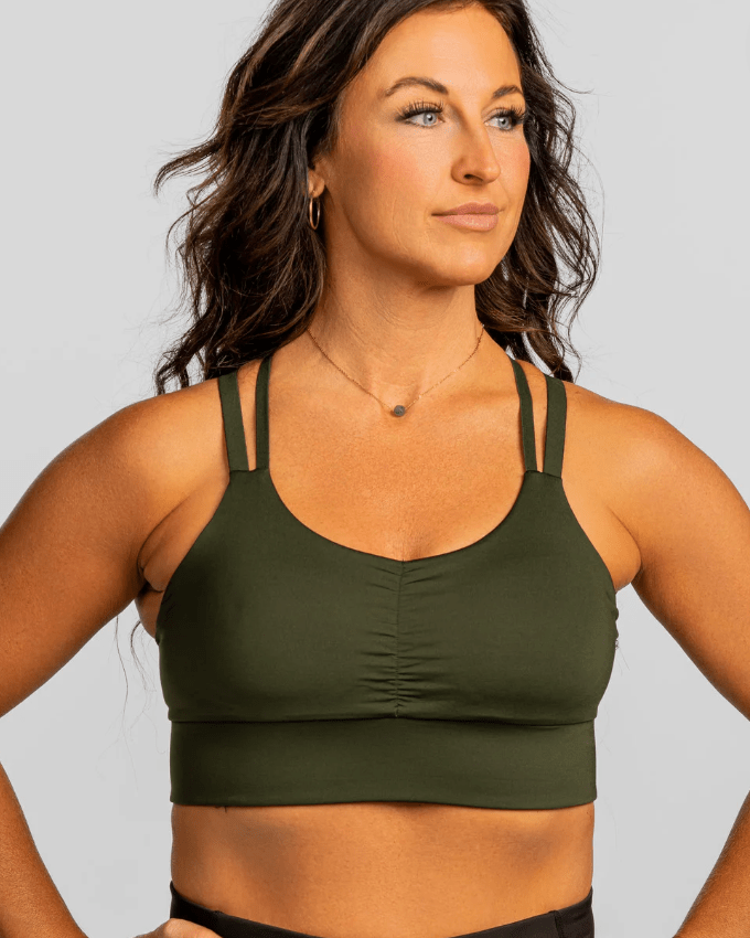 Handful Double Down Women's High Impact Sports Bra, Removable Pad