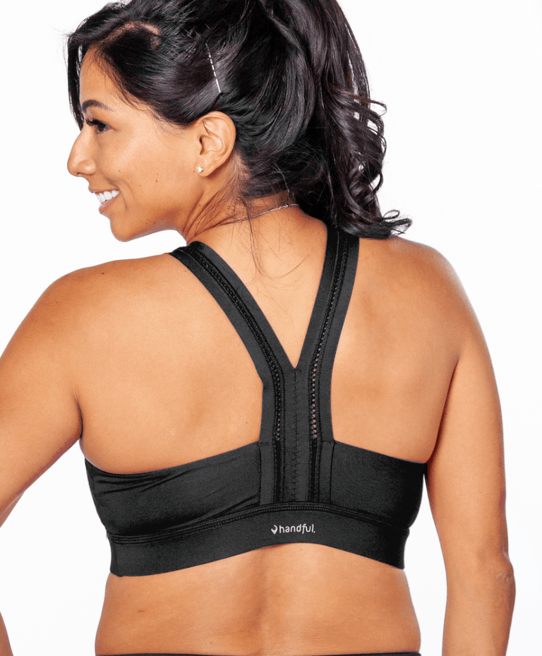 Yvette Sports Bra High Impact Adjustable Criss Cross Back, Full Support for  Large Bust No Bounce,Black,S at  Women's Clothing store