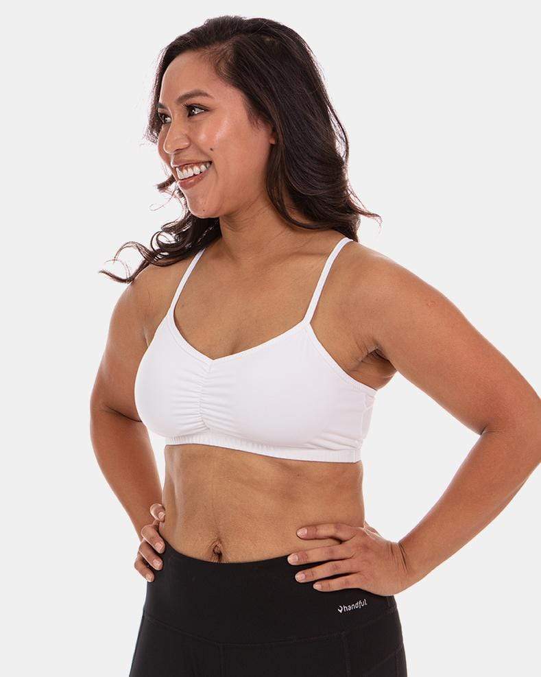 Handful Adjustable Sports Bra in No Headlights White