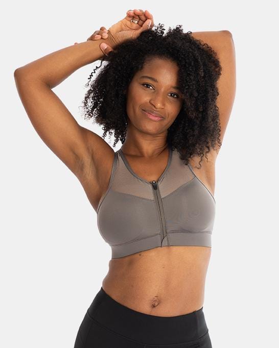 Zip-Up Sports Bra | Breathable Stretch Mesh Comfort All Day | Handful