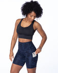 Hi Five High-Waisted Biker Short – Looker (Navy Camo)